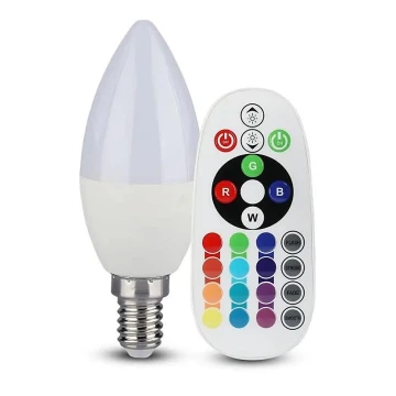 Lampadina LED RGB dimmerabile E14/4,8W/230V 4000K + telecomando